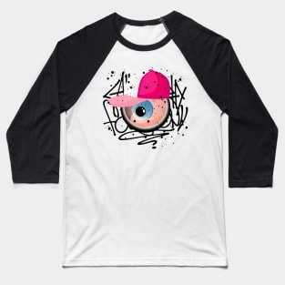 Monster Eye Teenager Graffiti Baseball T-Shirt